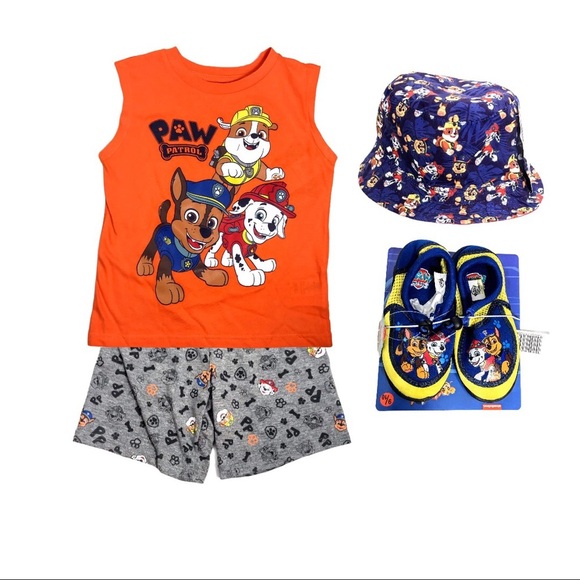 NWT Paw Patrol Shorts Set With Bucket Hat & Shoes - Picture 2 of 14